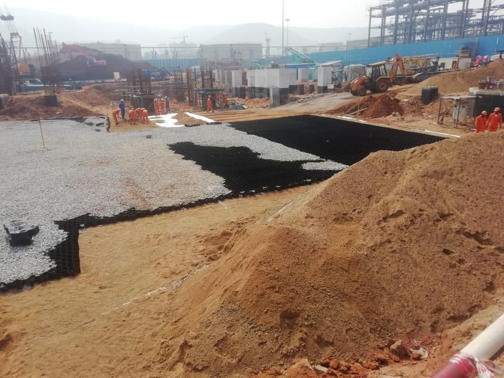 Stabilization of crane hardstand on soft soil at Visakhapatnam using StrataWeb® geocells