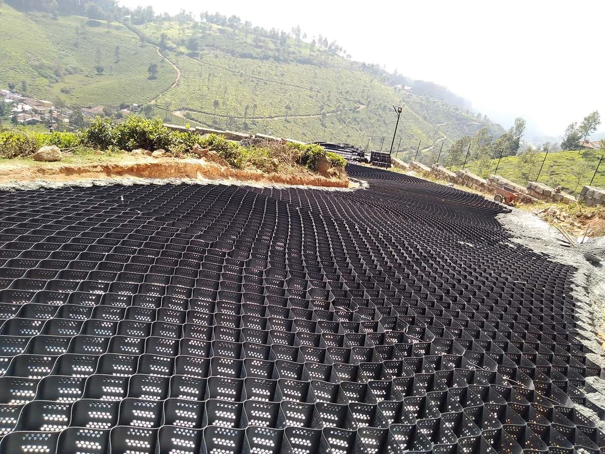 Strengthening of flexible pavement using StrataWeb® geocells in hilly terrain