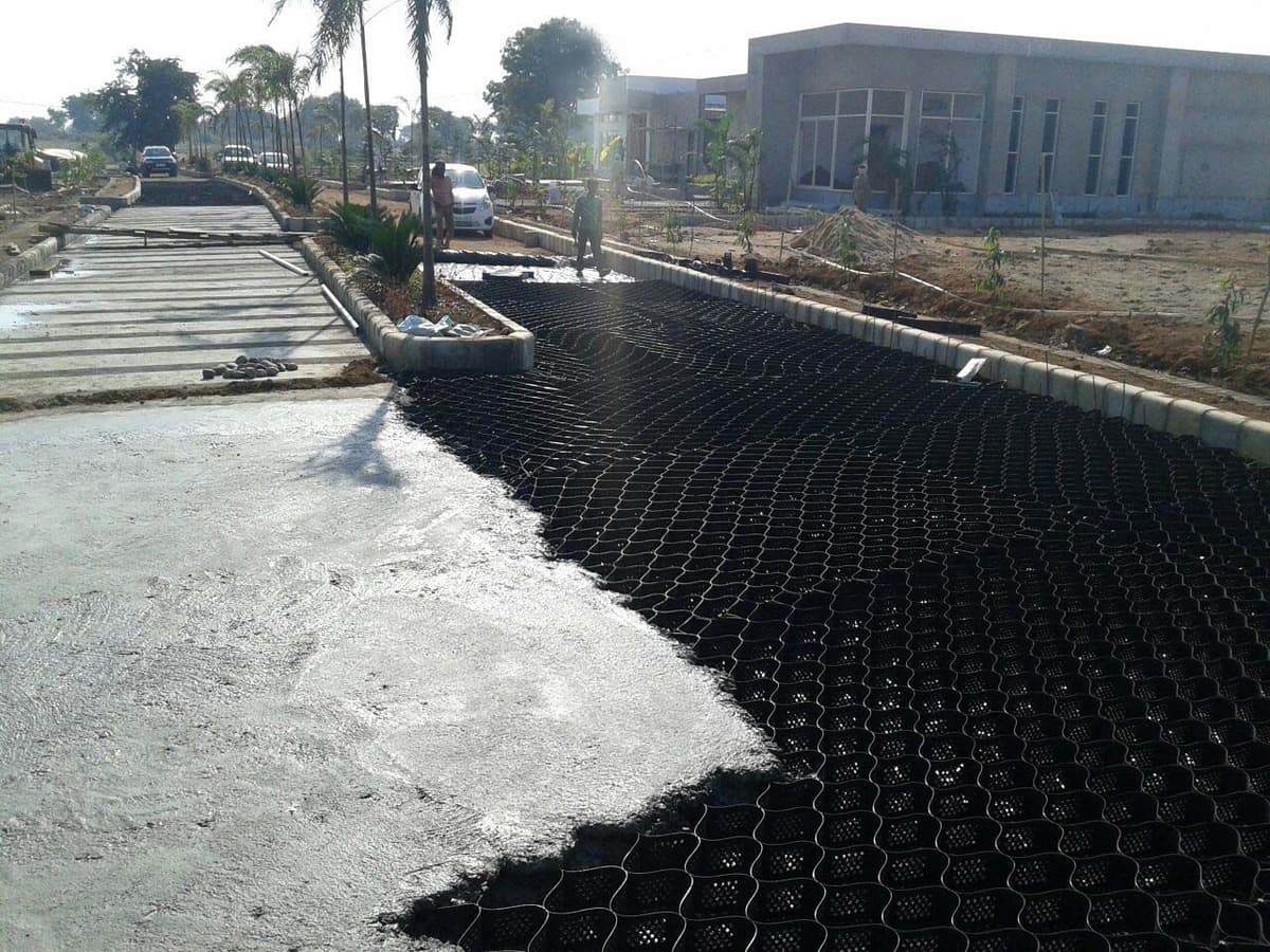 Construction of internal township road with StrataWeb® for Emami