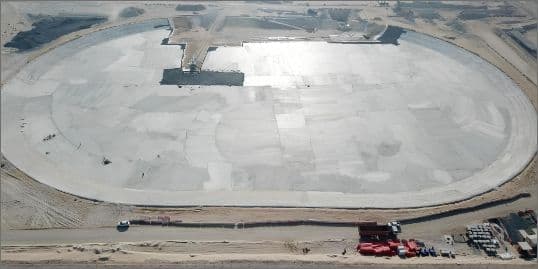 Storm water pond lining at Riyadh city North