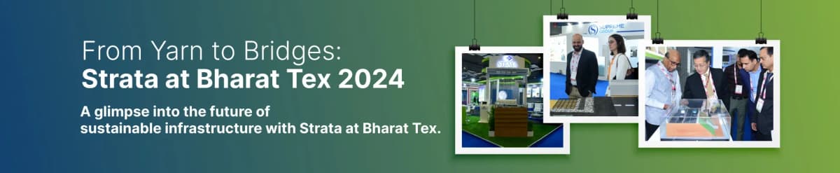 Strata Geosystems showcased a yarn to bridge process at Bharat Tex 2024