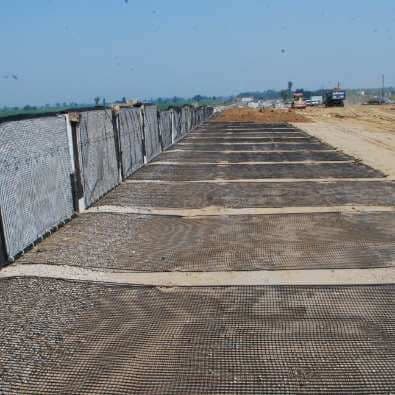 Below structural foundations using Uniaxial Geogrid