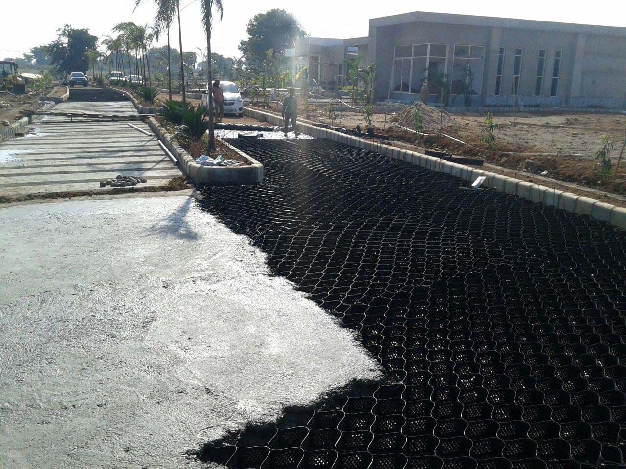 Construction of internal township road with StrataWeb® for Emami