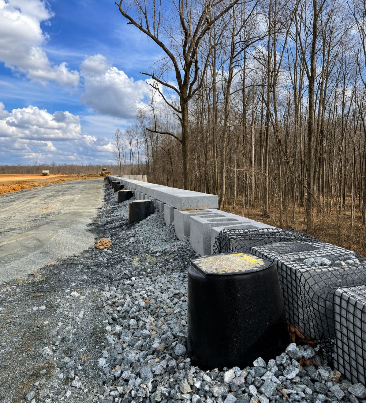 StrataGrid Uniaxial Geogrid installation