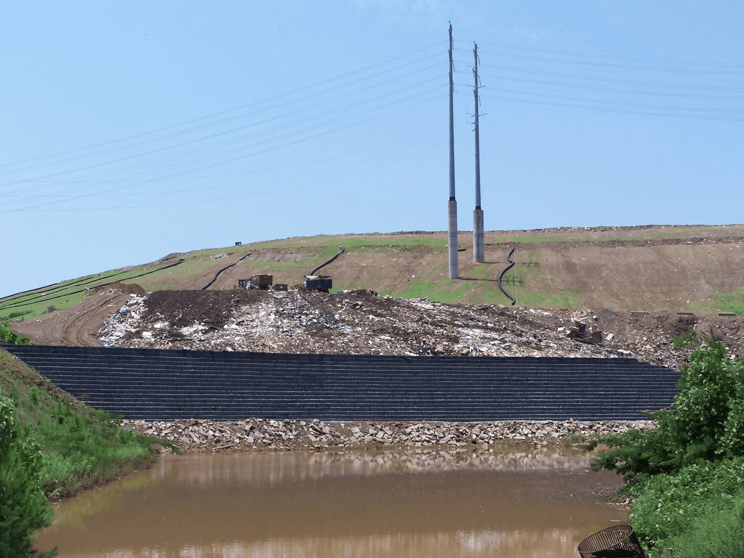 High-moisture or organic waste landfills