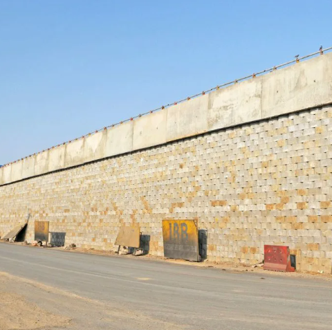 Reinforced Soil Wall constructed by Strata Geosystems on National Highway 8