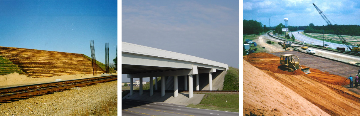 Construction of steep soil slope by Strata Global at South Carolina